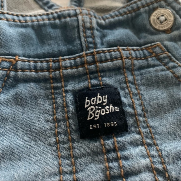 🍭3/$15 Oshkosh B’Gosh Baby Knit-Like Denim Overalls-9months - Picture 7 of 16